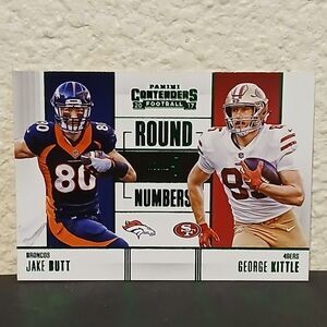 2017 PANINI CONTENDERS ROUND NUMBERS GEORGE KITTLE SP GREEN ROOKIE CARD #RN-20